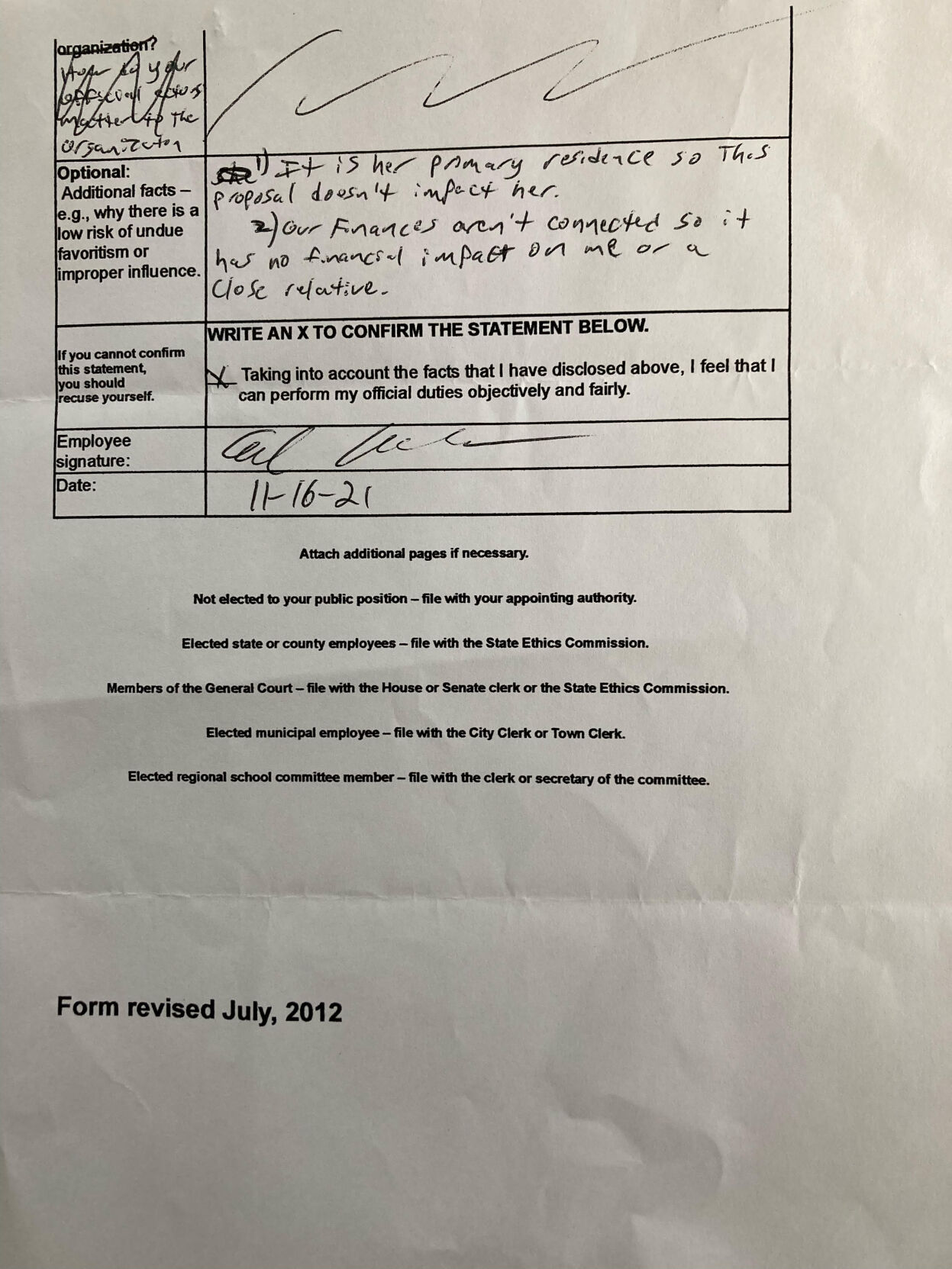 Ed Abrahams disclosure
